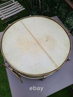 Ancien tambour en cuivre époque Napoléon III, pièce rare et historique