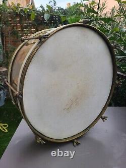 Ancien tambour en cuivre époque Napoléon III, pièce rare et historique