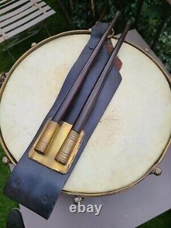 Ancien tambour en cuivre époque Napoléon III, pièce rare et historique