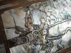 Ancienne Boîte Bois Nacre incrustée Coffre Indochine Chinese Mother of Pearl Box