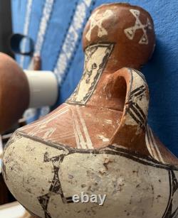 Ancienne Cruche Terre Cuite Afrique Du Nord Touareg Berbere Joliment Peinte