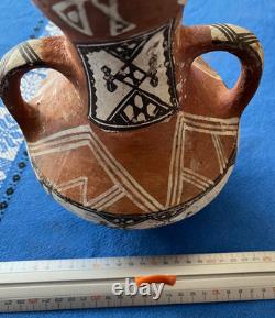 Ancienne Cruche Terre Cuite Afrique Du Nord Touareg Berbere Joliment Peinte