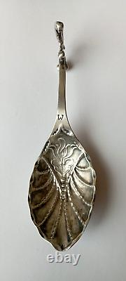 Ancienne Cuillère De Mariage En Argent Massif