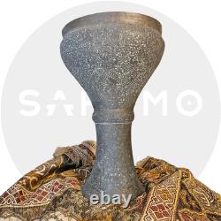 Ancienne Darbuka / Doumbek en métal gravé Travail syrien ou persan, fin XIXe