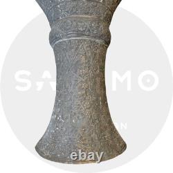 Ancienne Darbuka / Doumbek en métal gravé Travail syrien ou persan, fin XIXe