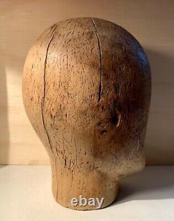 Ancienne Forme A Chapeau Tete Bois Marotte Wooden Hat Maker Shape Block