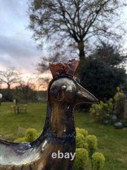 Ancienne Girouette Coq de Clocher Cuivre Riveté Antique Weather Vane Normandie