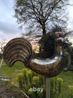 Ancienne Girouette Coq de Clocher Cuivre Riveté Antique Weather Vane Normandie