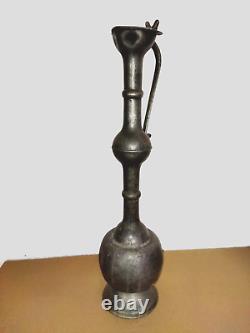Ancienne Grande Aiguiere En Etain Poincon Couronne Old Large Tin With Hallmark