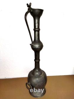 Ancienne Grande Aiguiere En Etain Poincon Couronne Old Large Tin With Hallmark