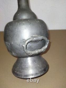 Ancienne Grande Aiguiere En Etain Poincon Couronne Old Large Tin With Hallmark