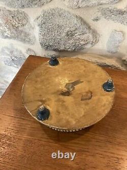 Ancienne Grande Boule De Coquillages Sur Socle Bois Doré Décoration Maison 27 Cm