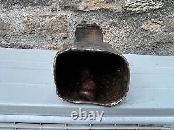 Ancienne Grande Cloche Sonnaille Brebis Vache Metal Laiton Martele Collier Cuir