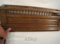 Ancienne Jardinière Bac Bois sculpté balustres Jardin extérieur fleurs vers 1900