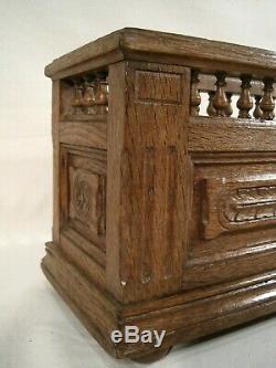 Ancienne Jardinière Bac Bois sculpté balustres Jardin extérieur fleurs vers 1900