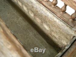 Ancienne Jardinière Bac Bois sculpté balustres Jardin extérieur fleurs vers 1900