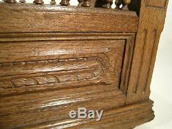 Ancienne Jardinière Bac Bois sculpté balustres Jardin extérieur fleurs vers 1900