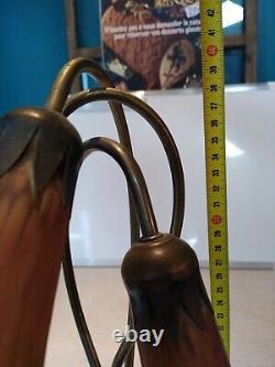 Ancienne Lampe Nymphéa Art Nouveau Objet Collection