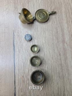 Ancienne Pile De Poids Charlemagne Godet Bronze Balance Peson Nuremberg