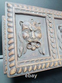 Ancienne boîte coffret bijoux Forêt Noire bois sculpté antiquité XIX ème siècle