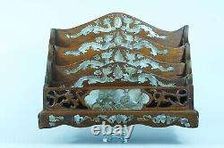 Ancienne boite porte courrier lettre Indochine Nacre Chauve souris dragons 1900