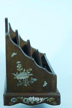 Ancienne boite porte courrier lettre Indochine Nacre Chauve souris dragons 1900