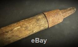 Ancienne canne bâton de marche compagnons Franc-maçonnerie XIXè gravé fer rouge