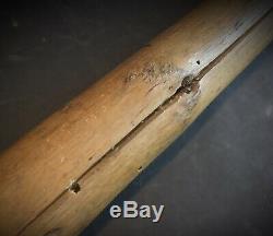 Ancienne canne bâton de marche compagnons Franc-maçonnerie XIXè gravé fer rouge