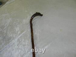 Ancienne canne zoomorphe art populaire tête de cochon