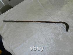 Ancienne canne zoomorphe art populaire tête de cochon