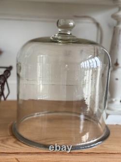Ancienne cloche de laboratoire en verre souffle, parfait état