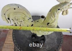 Ancienne girouette coq clocher église zinc cuivre art populaire 2412