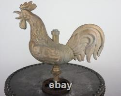 Ancienne girouette coq clocher église zinc cuivre art populaire 2413