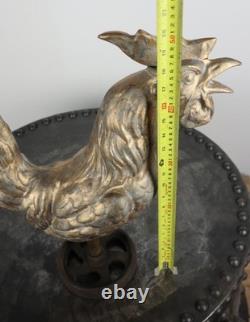 Ancienne girouette coq clocher église zinc cuivre art populaire 2700