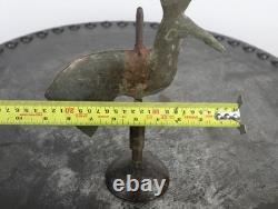 Ancienne girouette coq clocher église zinc cuivre art populaire 2702