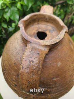 Ancienne grande jarre en terre cuite vernissée de la Nièvre poterie rustique