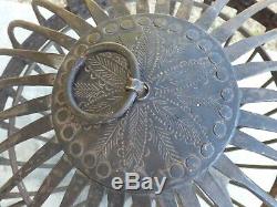 Ancienne lanterne lampe à huile sphère armillaire de marine, 33cm. 19 ème siècle