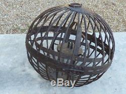 Ancienne lanterne lampe à huile sphère armillaire de marine, 33cm. 19 ème siècle