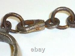 Ancienne paire de menottes ancienne avec clef old antique handcuffs wich key
