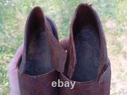 Ancienne paire de sabots souliers enfant bois et cuir ART POPULAIRE