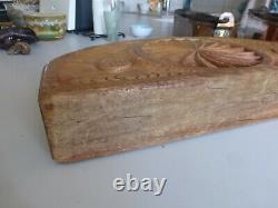Ancienne planche à repasser les cols en bois sculpté Art populaire 4677 gr