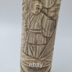Ancienne poignée de canne ou ombrelle japonaise en os sculpté époque MEÏJI