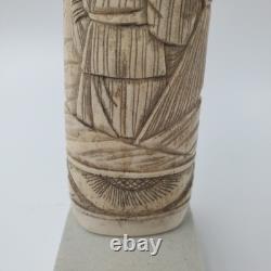 Ancienne poignée de canne ou ombrelle japonaise en os sculpté époque MEÏJI