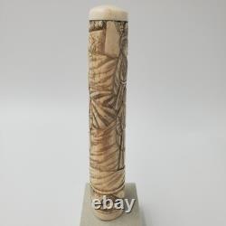 Ancienne poignée de canne ou ombrelle japonaise en os sculpté époque MEÏJI