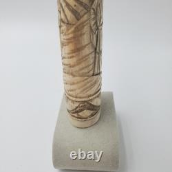 Ancienne poignée de canne ou ombrelle japonaise en os sculpté époque MEÏJI