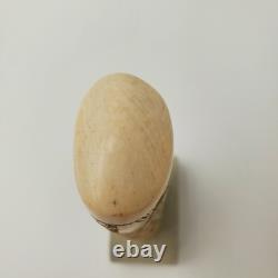 Ancienne poignée de canne ou ombrelle japonaise en os sculpté époque MEÏJI
