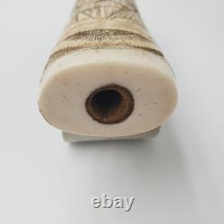 Ancienne poignée de canne ou ombrelle japonaise en os sculpté époque MEÏJI