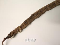 Ancienne rare Parure de tête ethnique Dogons Mali cuir coquillage bronze XIX-XXe
