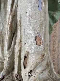 Ancienne statue reliquaire bois sculpté vierge enfant Jésus Présentation 18e