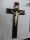 Ancienne Superbe Croix Murale Crucifix Christ Sculpté Xixe Sur Loupe
